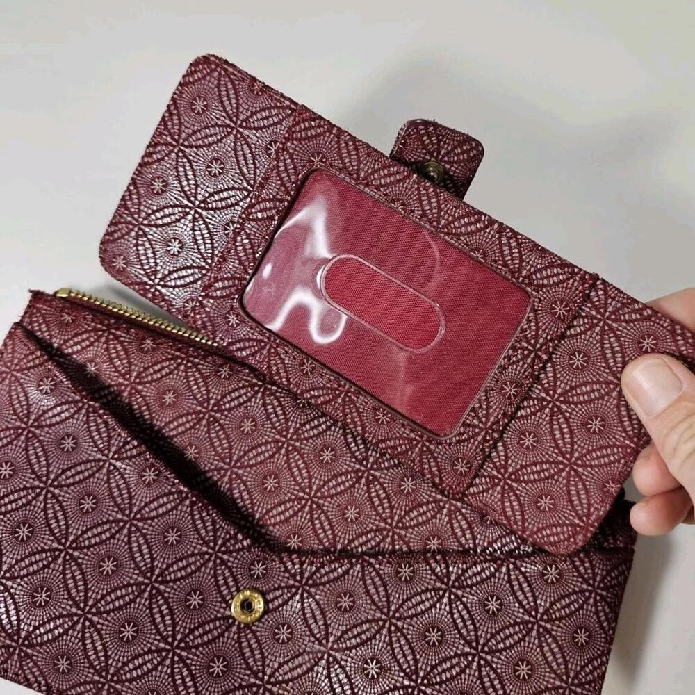 Lodis Maroon Geometric Wallet - Picture 7 of 9